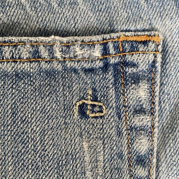 Rag & Bone Distressed Blue Denim Shorts Rolled Up Hem sz 27 Boho, Beach, Coastal - Picture 4 of 6